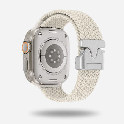 Apple Watch with beige woven strap & titanium clasp