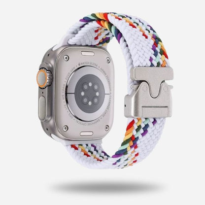 Apple Watch with white nylon strap & titanium clasp